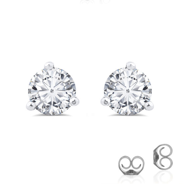 Buy Martini Set Lab Created Diamond Stud Earrings in 10K White Gold from La Joya Online